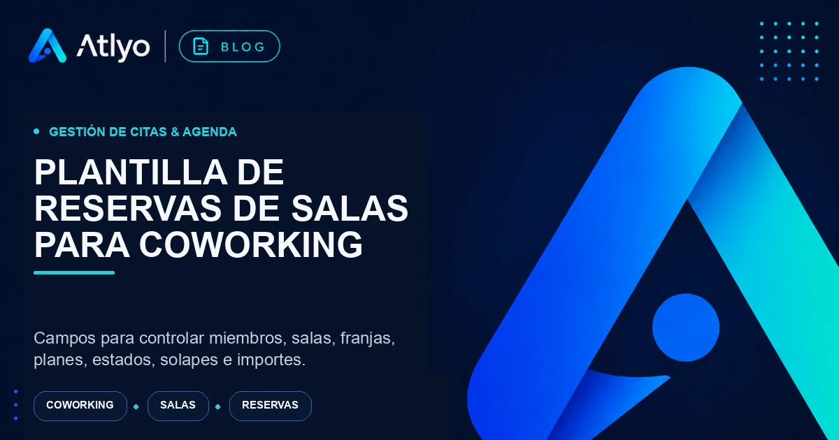 Plantilla de reservas de salas para coworking